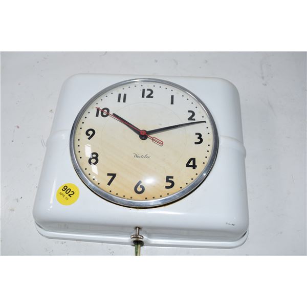 Working mid century wesclox wall clock