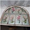 Image 2 : plastic stained window with stained frame 31.25" tall by 34" wide