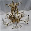 Image 1 : metal and plastic chandelier with candel holders 17" tall