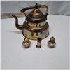 Image 1 : metal teapot with salt and pepper shakers, and toothpick holder