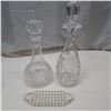 Image 1 : 2 glass decanters and glass tray