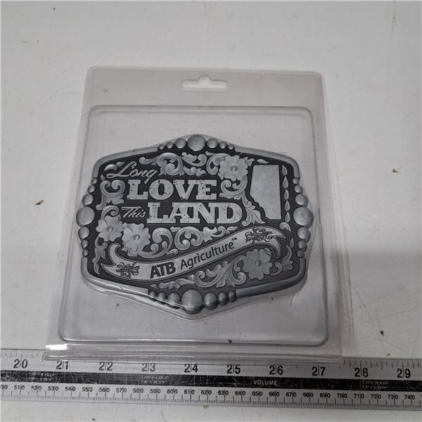 love, land ,agriculture sign with brackets