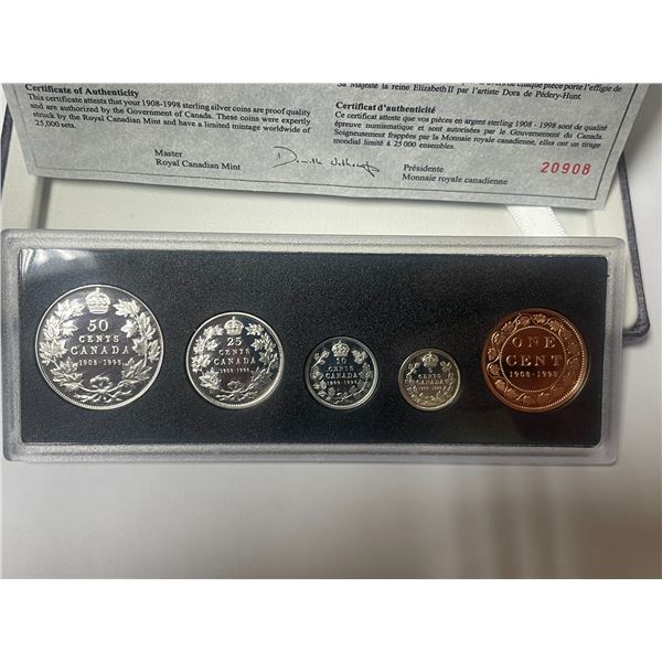 1998 Royal  Canadian Mint - 90th Anniversary Proof Coin Set.