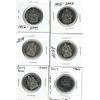 Image 1 : (2) 2002, (2) 2014 and (2) 2017 Canadian 50 Cents Coin.