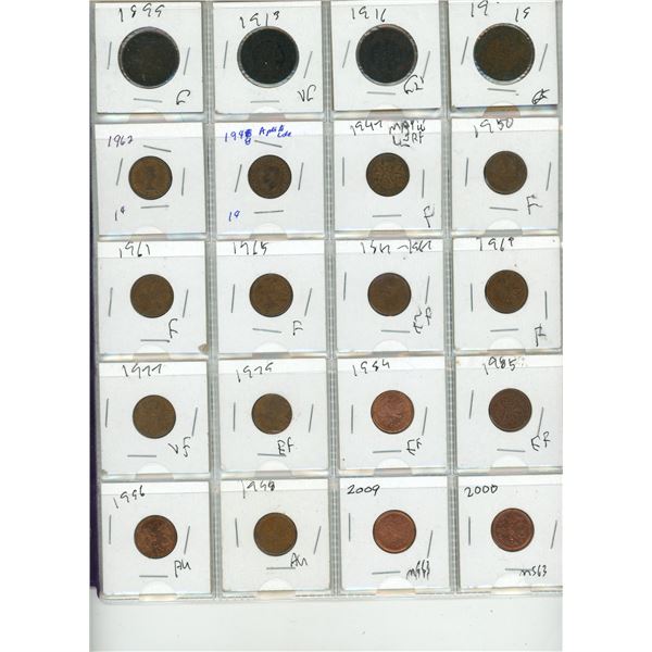 Lot of Canadian One Cent Coins. (Total 40)