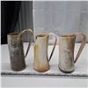 Image 3 : 3 white and brown horn mugs-6.5" tall