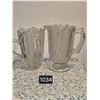 Image 1 : 1034 Vintage Water or Juice Pitchers 1 is Atlas 1 is Crystal Clear Industries Novelette Frosted Tuli