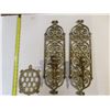 Image 1 : Vintage Brass Turtle and (2) Decorative Plastic Candle Holders.