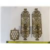 Image 2 : Vintage Brass Turtle and (2) Decorative Plastic Candle Holders.