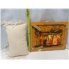 Image 4 : Boho Macrame Throw Pillow and MCM Ship Crewel Artwork.
