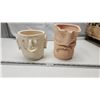 Image 1 : Two (2) “Pot Heads” Bisque Fired OK for Plant Pots Made by Local Potter