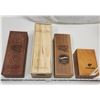 Image 1 : Set of Four (4) Slide-to-Open Wooden Boxes