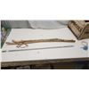Image 1 : Set of Two (2) Wooden Walking Sticks With Leather Ties