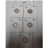 Image 1 : 5 – US SILVER MERCURY DIMES 3-1942, 2-43 ALL UNC