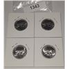 Image 1 : 4 – CDN SILVER 1967 QUARTERS  UNC