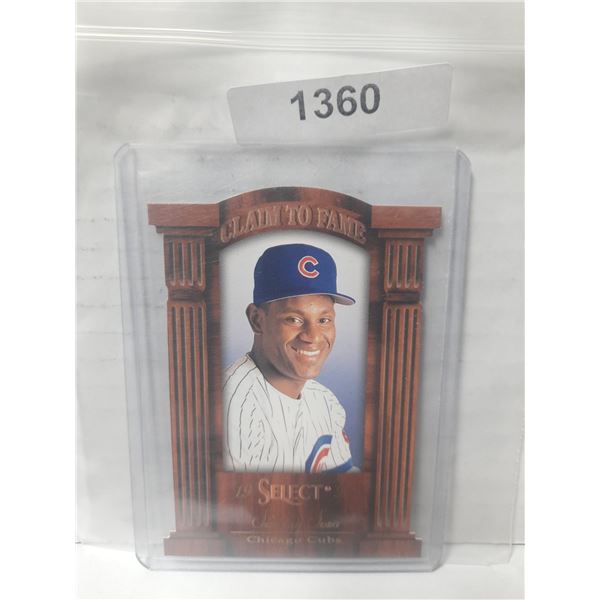 1996 Sammy Sosa Select Claim to Fame Die-Cut /2100 #8/20
