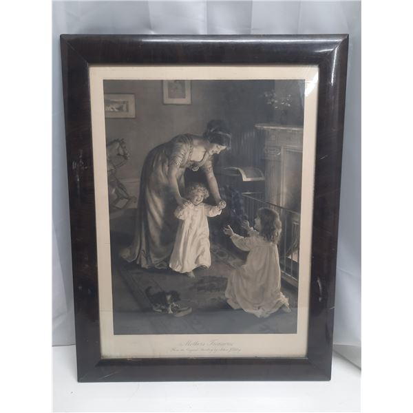 Vintage Mother's Treasures from the Original Painting by Arthur J  Ebsley.