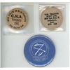 Image 1 : Saskatchewan Gun Collectors Association 2025 Show & Sale button, Art Zacherl Wooden Nickel. North Ba