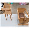 Image 1 : Wooden Cradle And Wooden Highchair for Dolls