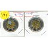 Image 1 : (2) 2021 100th Anniversary of Discovery of Insulin 2 Dollar Coins.