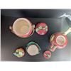 Image 3 : Three pieces of apple-themed ceramics (including tea pot and biscuit holder). Great condition, but c