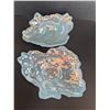 Image 4 : Pearlescent oyster shell art glass decorative dishes, set of 4.