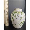 Image 2 : Eight inch cermic ginger jar in speckled greens.