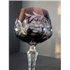 Image 4 : Cut crystal Bohemian Czech wine cup with grapes.