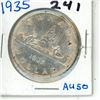 Image 1 : 1935 canadian 1 dollar coin- AU 50