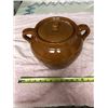 Image 2 : Large, covered bean pot. 12” (31 cm) wide x 9” (23 cm) tall. Chip on inside of lid