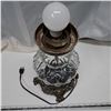 Image 2 : Antique electric lamp- works good- 16" tall