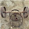 Image 1 : 4 vintage steel wagon wheels