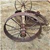Image 3 : 4 vintage steel wagon wheels
