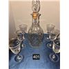 Image 1 : 1. Decanter and 6 Etched Sherry Glasses