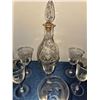 Image 4 : 1. Decanter and 6 Etched Sherry Glasses