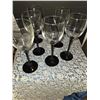 Image 1 : 21. 6 Black Stem Luminae France Wine Glasses