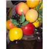 Image 4 : 36. Basket with florals in a brass pot: Fruit Bowl filled with plastic fruit