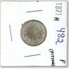 Image 1 : 1871H canadian silver 10 cents coin