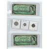 Image 1 : Lot of 2x1967 canadian $1 bills and 3 coins