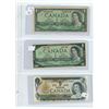 Image 1 : Lot of 3 (1954, 1967 and 1973) canadian $1 bills