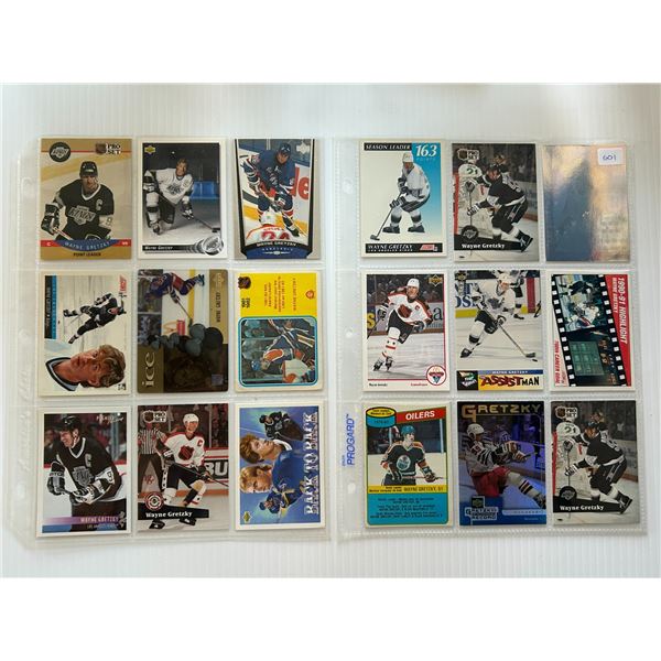 Wayne Gretzky - 2 Sheets (18 Hockey Cards)