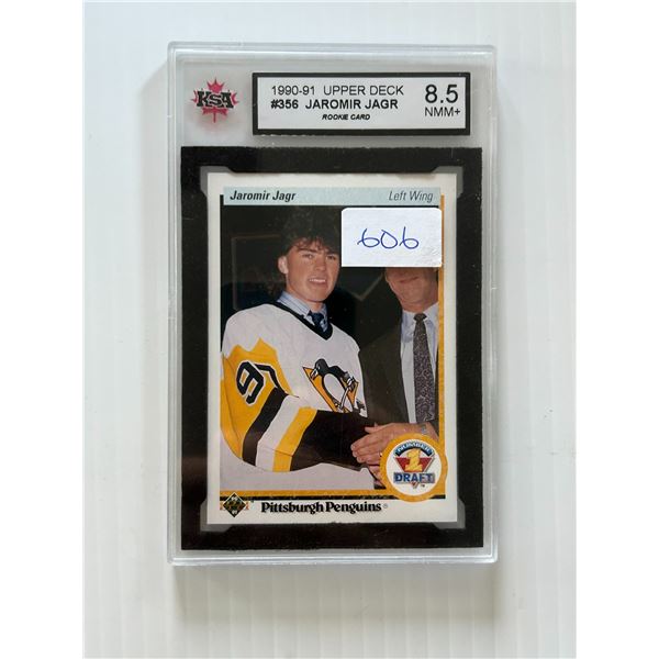 1990-91 - Upper Deck - Jaromir Jagr - Rookie Card - Graded Near Mint / Mint +