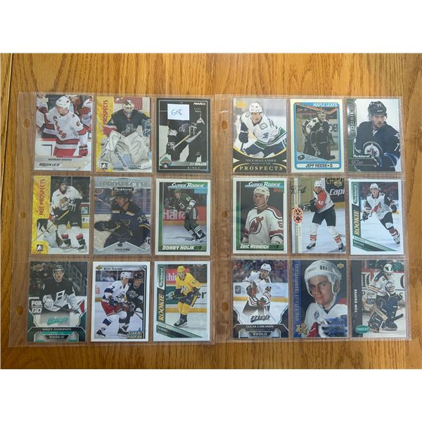 Assorted Rookie Cards - 2 Sheets (18 Cards)