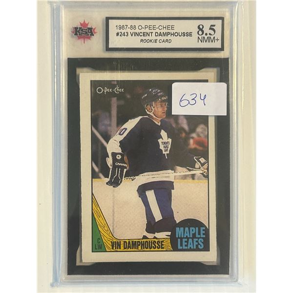 1987-88 - OPC - Vincent Damphousse - Rookie Card - Graded Near Mint / Mint +