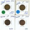 Image 1 : 1941, 1943, 1944 and 1947 Canadian One Cent Coin.