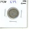 Image 1 : 1938 Canadian Silver Ten Cents