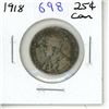 Image 1 : 1918 Canadian Silver Twenty Five Cents