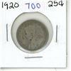 Image 1 : 1920 Canadian Silver Twenty Five Cents