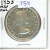 Image 1 : 1953 Canadian Silver Dollar - NSF, FWL