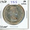Image 1 : 1958 Canadian Silver Dollar
